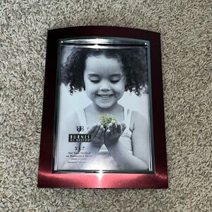 Burns of Boston frame vertical or horizontal 5 x 7 burgundy and silver NWT